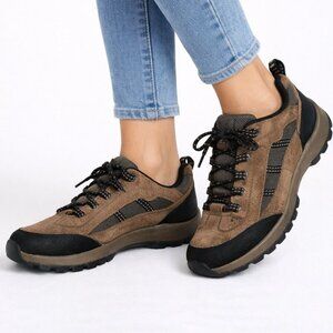 Lands’ End Brown Ventilated Trail Hiking Shoes Suede Lace Up 8